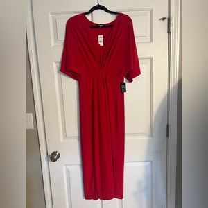 NWT- Express V-Neck Twist Front Maxi Dress